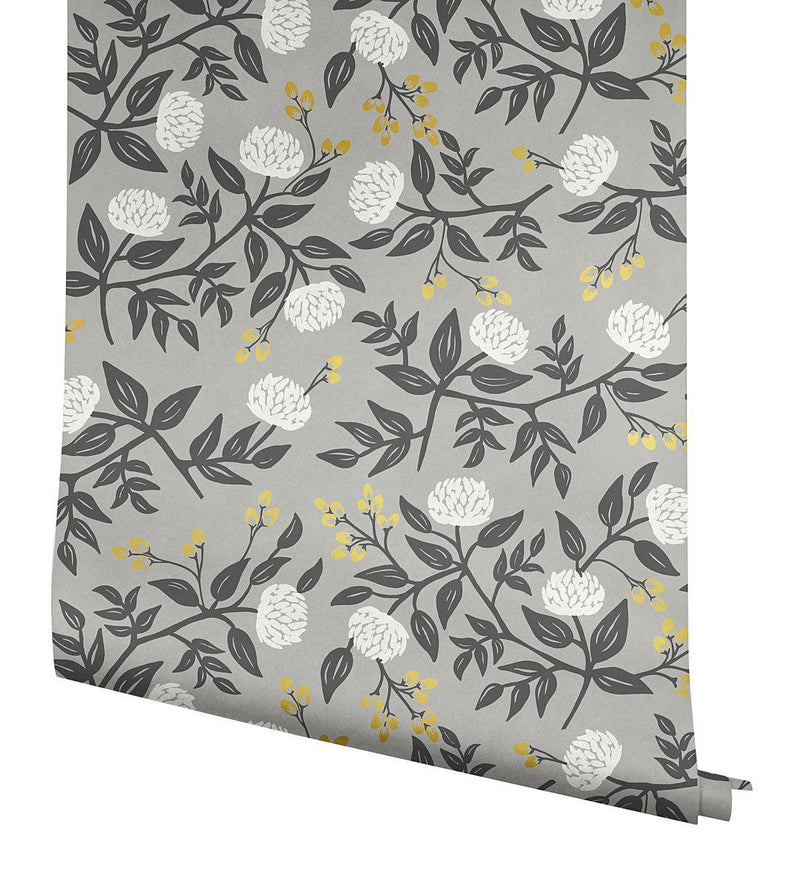 Wallpaper Peonies Wallpaper // Grey 
