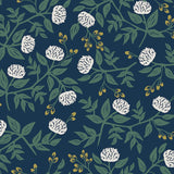 Wallpaper Peonies Wallpaper // Navy 