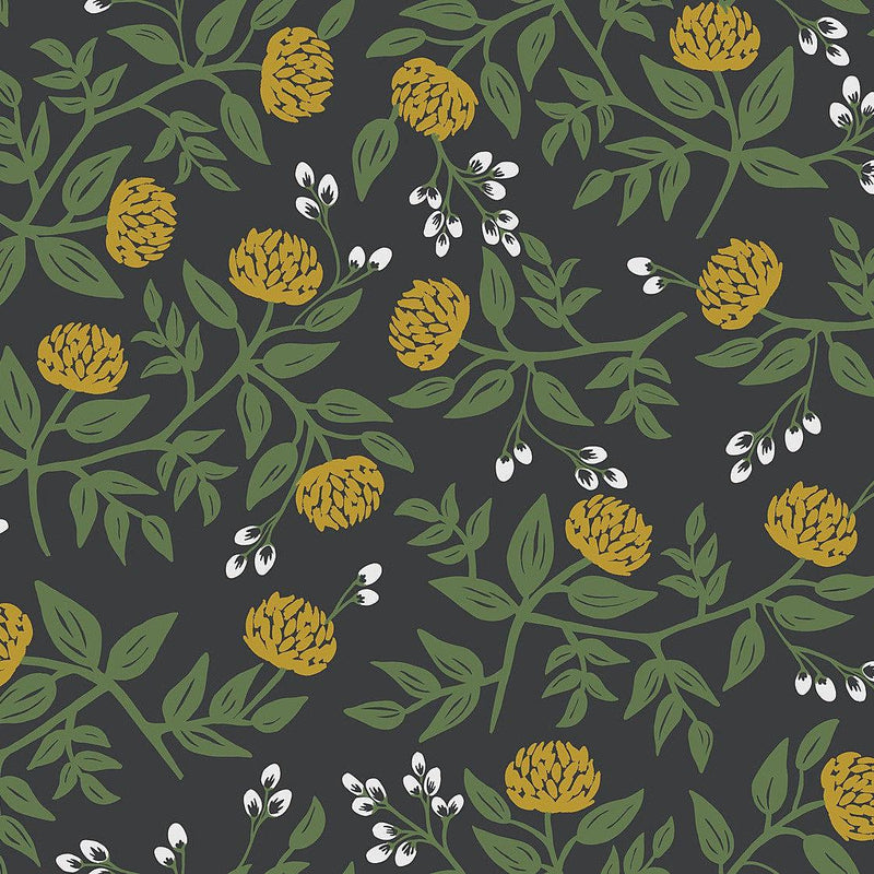 Wallpaper Peonies Wallpaper Sample // Black & Gold 8 x 10 