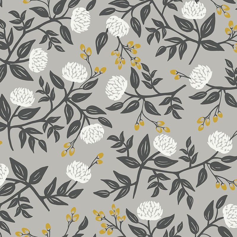 Wallpaper Peonies Wallpaper Sample // Grey 8 x 10 