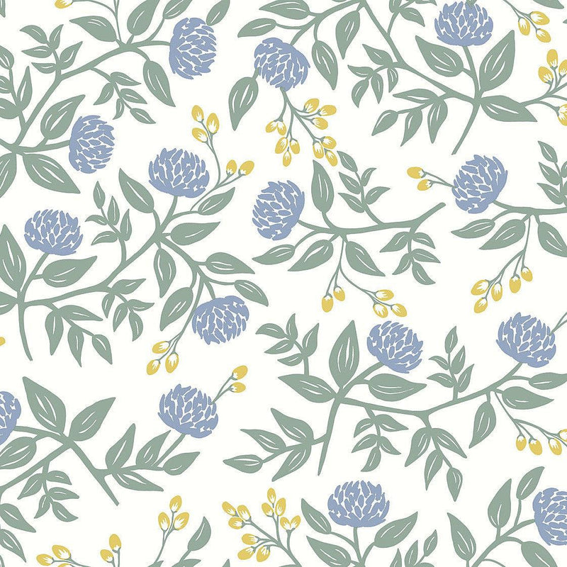 Wallpaper Peonies Wallpaper Sample // Periwinkle & Sage 8 x 10 