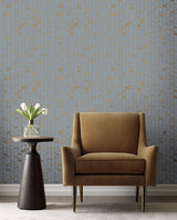 Wallpaper Perfect Petals Wallpaper // Blue & Gold 