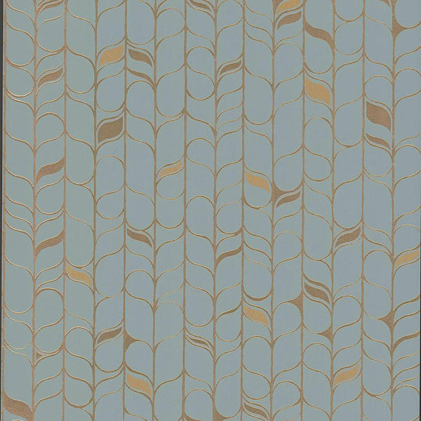 Wallpaper Perfect Petals Wallpaper // Blue & Gold 