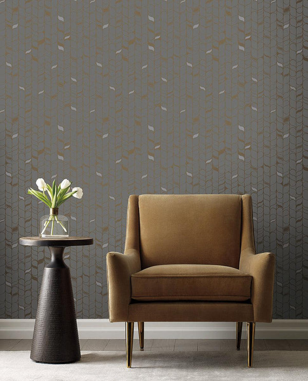 Wallpaper Perfect Petals Wallpaper // Grey & Gold 