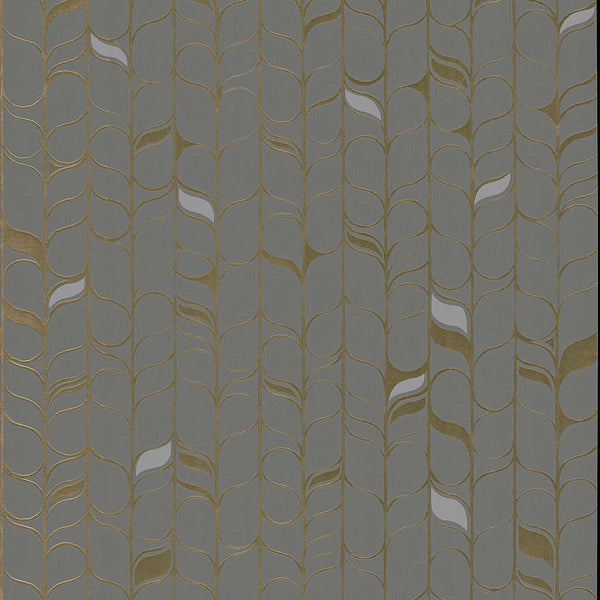 Wallpaper Perfect Petals Wallpaper // Grey & Gold 