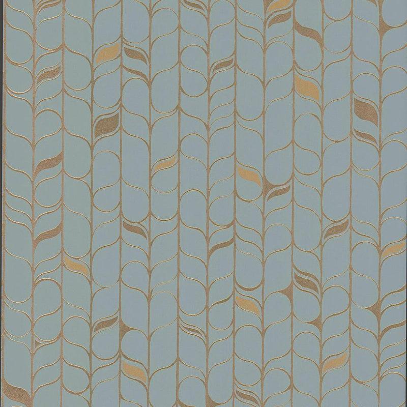 Wallpaper Perfect Petals Wallpaper Sample // Blue & Gold 8 x 10 