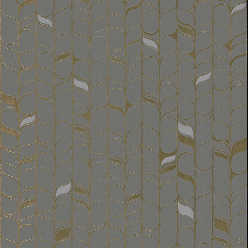 Wallpaper Perfect Petals Wallpaper Sample // Grey & Gold 8 x 10 