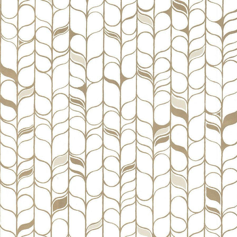 Wallpaper Perfect Petals Wallpaper Sample // White & Gold 8 x 10 