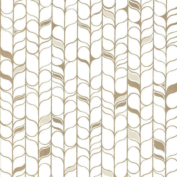 Wallpaper Perfect Petals Wallpaper // White & Gold 