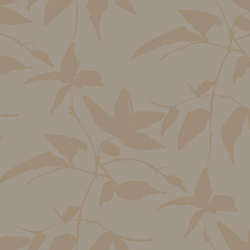 Wallpaper Persimmon Leaf Wallpaper Sample // Gold & Taupe 8 x 10 