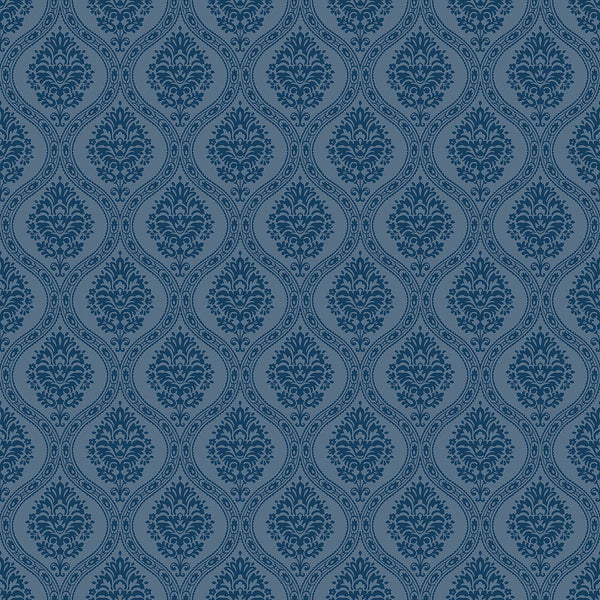 Wallpaper Petite Ogee Wallpaper // Navy 