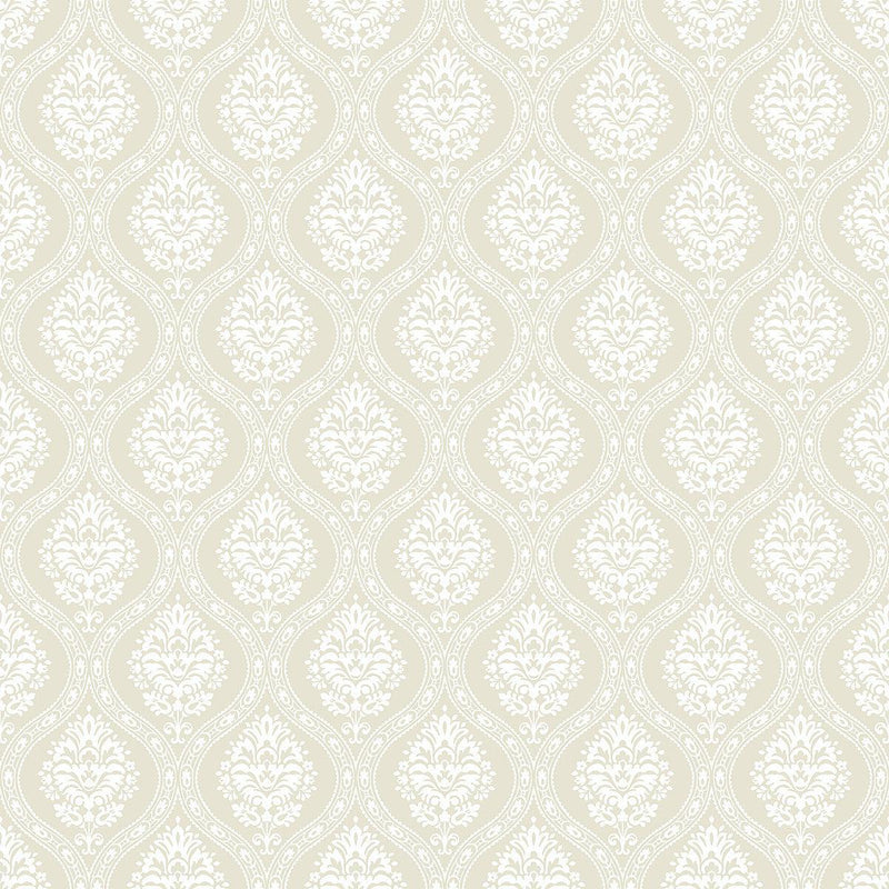Wallpaper Petite Ogee Wallpaper Sample // Beige 8 x 10 