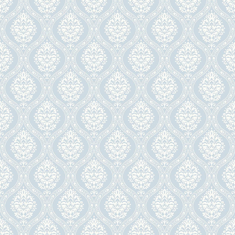Wallpaper Petite Ogee Wallpaper Sample // Blue 8 x 10 
