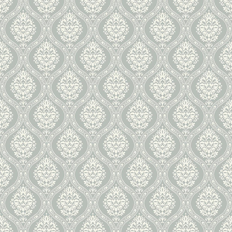 Wallpaper Petite Ogee Wallpaper Sample // Green 8 x 10 