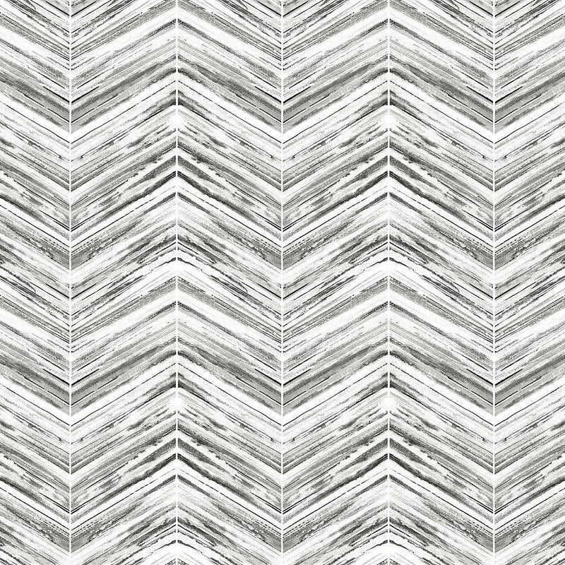 Wallpaper Petite Watercolor Chevron Wallpaper Sample // Black & White 8 x 10 