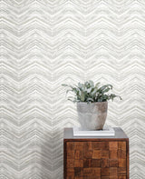 Wallpaper Petite Watercolor Chevron Wallpaper // White & Grey 