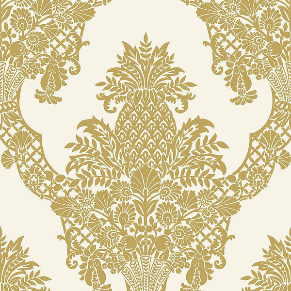 Wallpaper Pineapple Plantation Wallpaper // Gold 