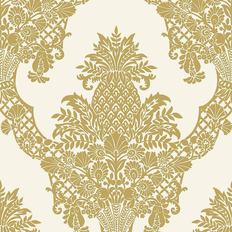 Wallpaper Pineapple Plantation Wallpaper Sample // Gold 8 x 10 