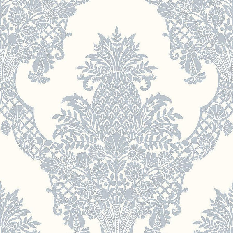 Wallpaper Pineapple Plantation Wallpaper Sample // Periwinkle & White 8 x 10 