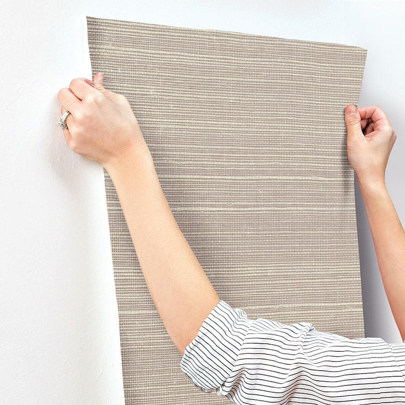 Wallpaper Plain Sisal Grasscloth Wallpaper // White 