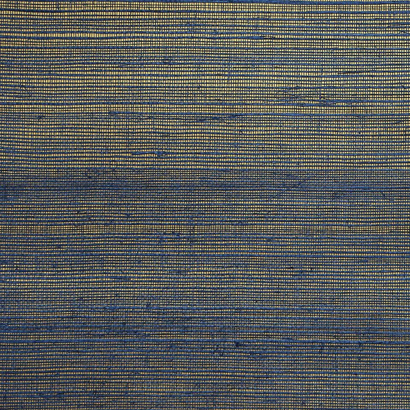 Wallpaper Plain Sisal Wallpaper Wallpaper Sample // Indigo & Gold 8 x 10 