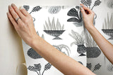 Wallpaper Plant Party Peel & Stick Wallpaper // Black 