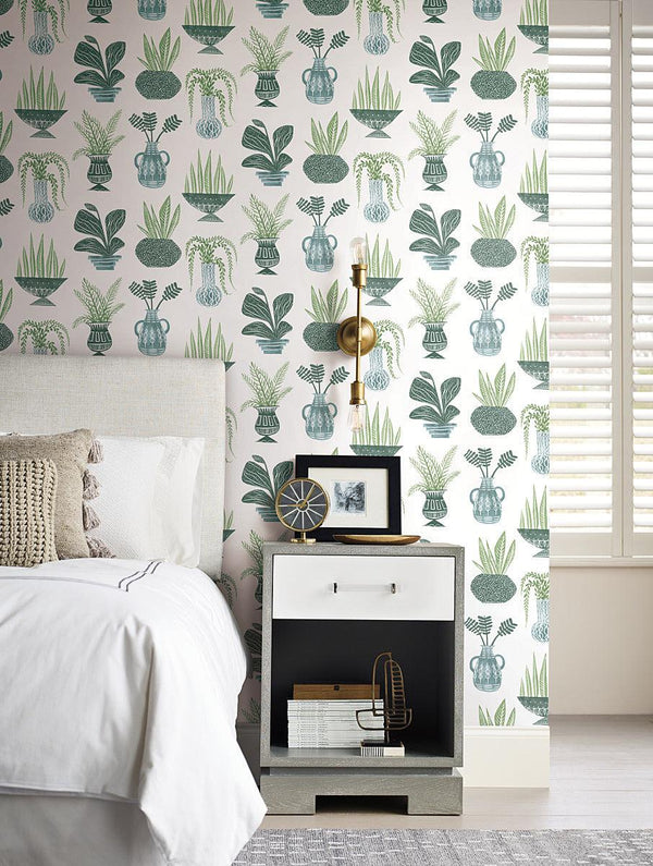 Wallpaper Plant Party Peel & Stick Wallpaper // Green 