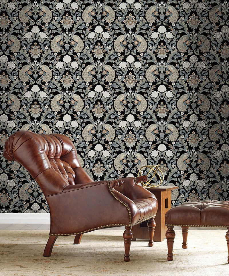 Wallpaper Plume Dynasty Wallpaper // Black 