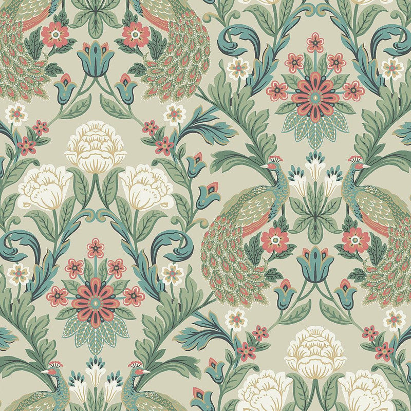 Wallpaper Plume Dynasty Wallpaper Sample // Taupe 8 x 10 