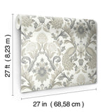 Wallpaper Plume Dynasty Wallpaper // White & Neutral Metallic 