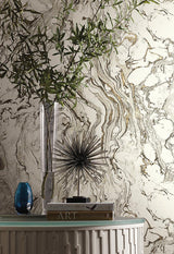Wallpaper Polished Marble Wallpaper // Black & White 