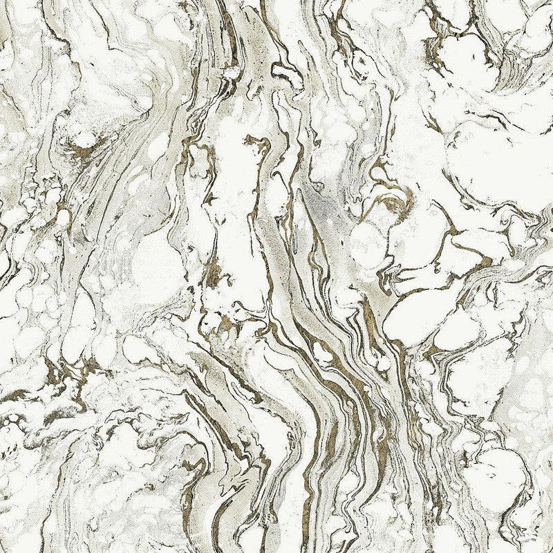 Wallpaper Polished Marble Wallpaper Sample // Black & White 8 x 10 