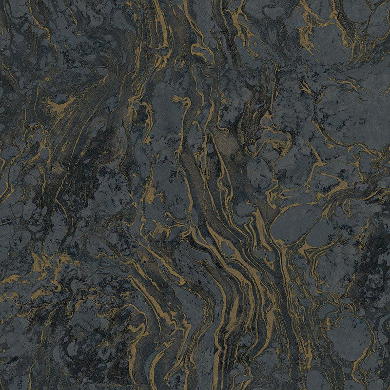 Wallpaper Polished Marble Wallpaper Sample // Black 8 x 10 