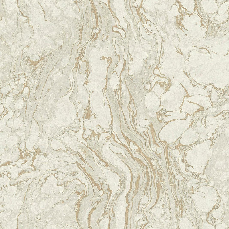 Wallpaper Polished Marble Wallpaper Sample // White & Gold 8 x 10 