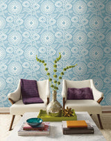 Wallpaper Pomegranate Bloom Wallpaper // Blue 