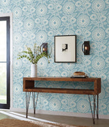 Wallpaper Pomegranate Bloom Wallpaper // Blue 