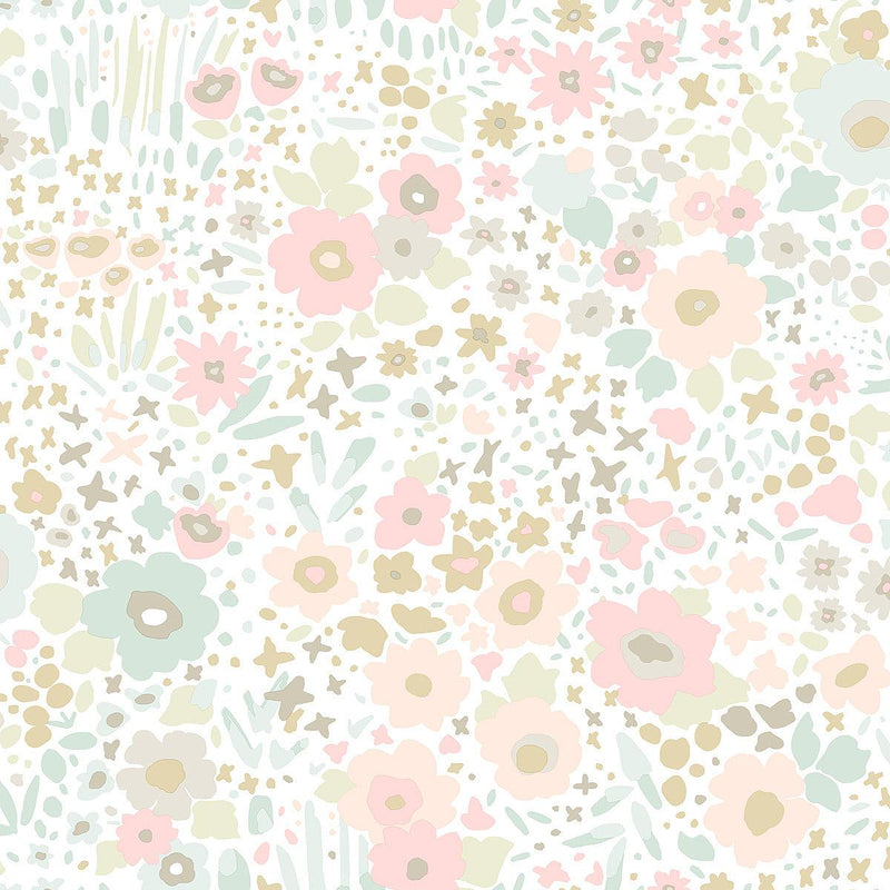 Wallpaper Posey Sidewall Peel & Stick Wallpaper Sample // Pastel 8 x 10 