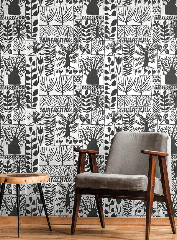 Wallpaper Primitive Trees Wallpaper // Black & White 