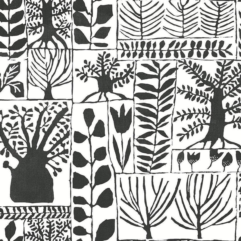 Wallpaper Primitive Trees Wallpaper Sample // Black & White 8 x 10 