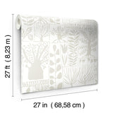 Wallpaper Primitive Trees Wallpaper // White & Cream 