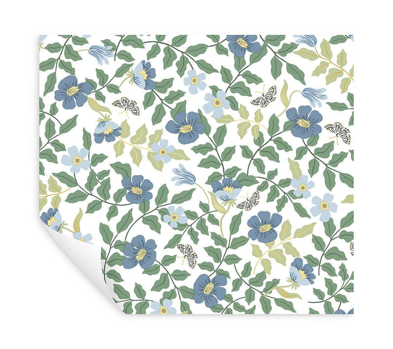 Wallpaper Primrose Peel & Stick Wallpaper // Blue & White 