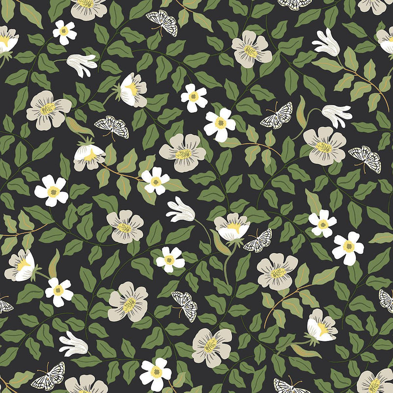 Wallpaper Primrose Peel & Stick Wallpaper Sample // Off White & Black 8 x 10 
