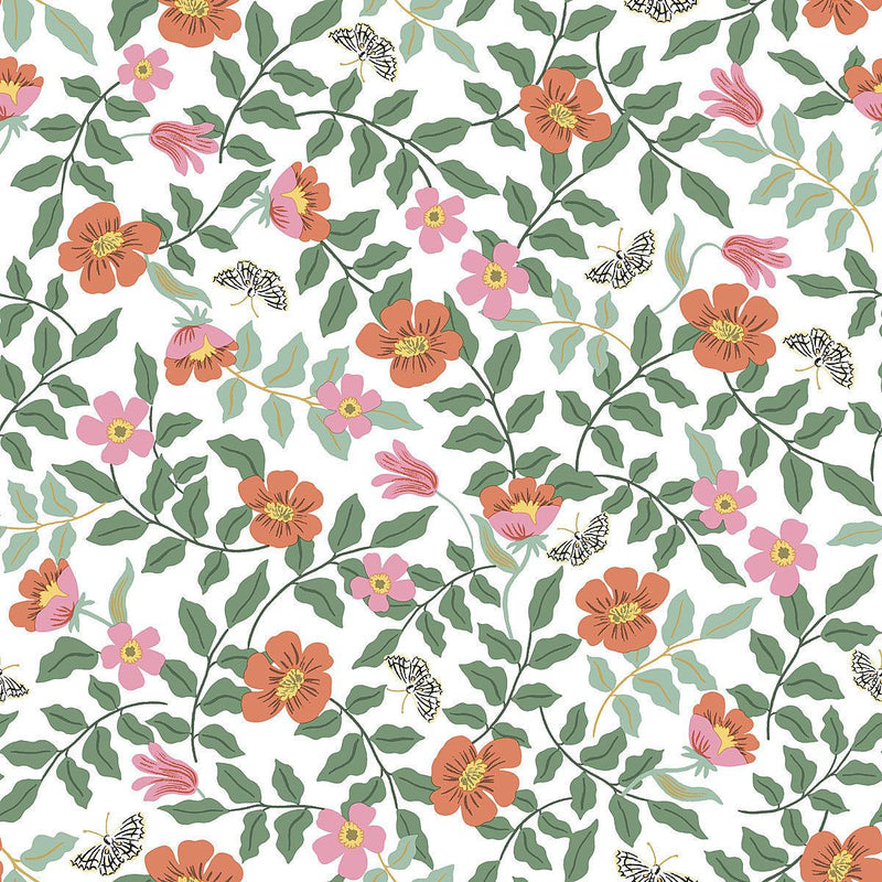 Wallpaper Primrose Peel & Stick Wallpaper Sample // Rose & Cream 8 x 10 