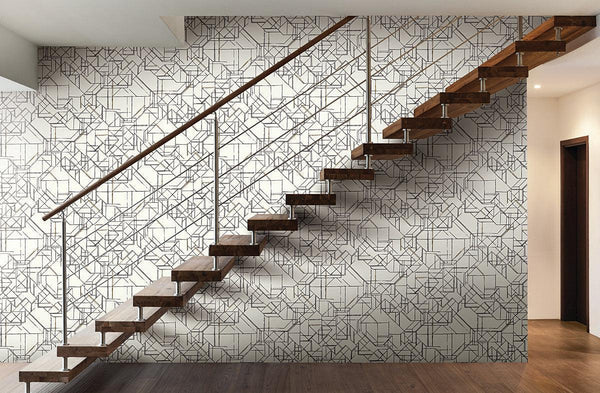 Wallpaper Prism Schematics Peel & Stick Wallpaper // Black & Gold 