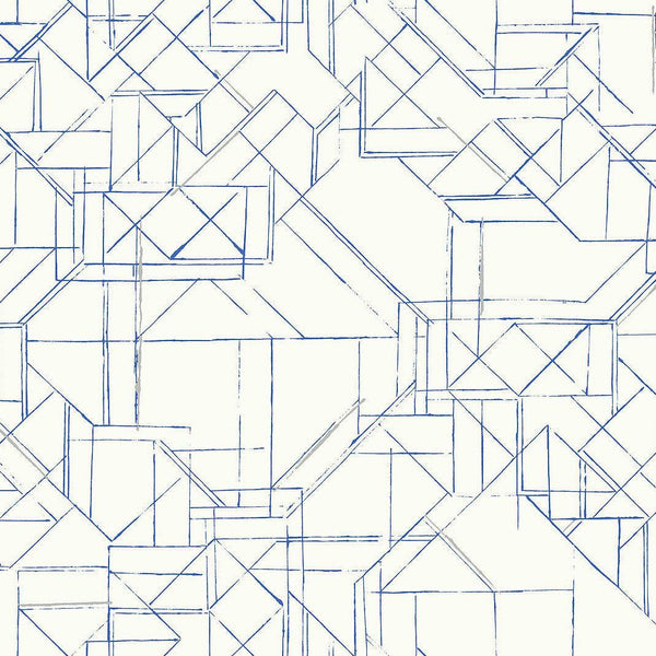 Wallpaper Prism Schematics Peel & Stick Wallpaper // Cobalt 