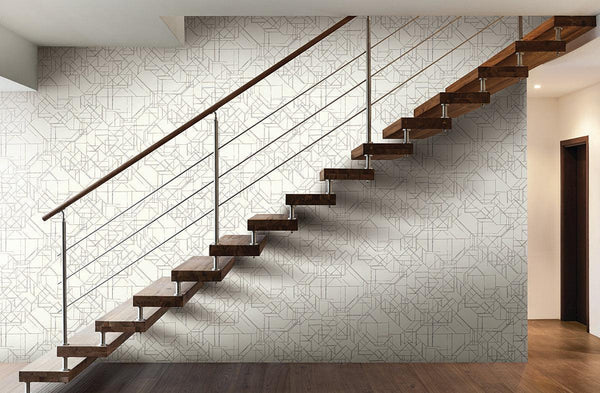 Wallpaper Prism Schematics Peel & Stick Wallpaper // Grey 