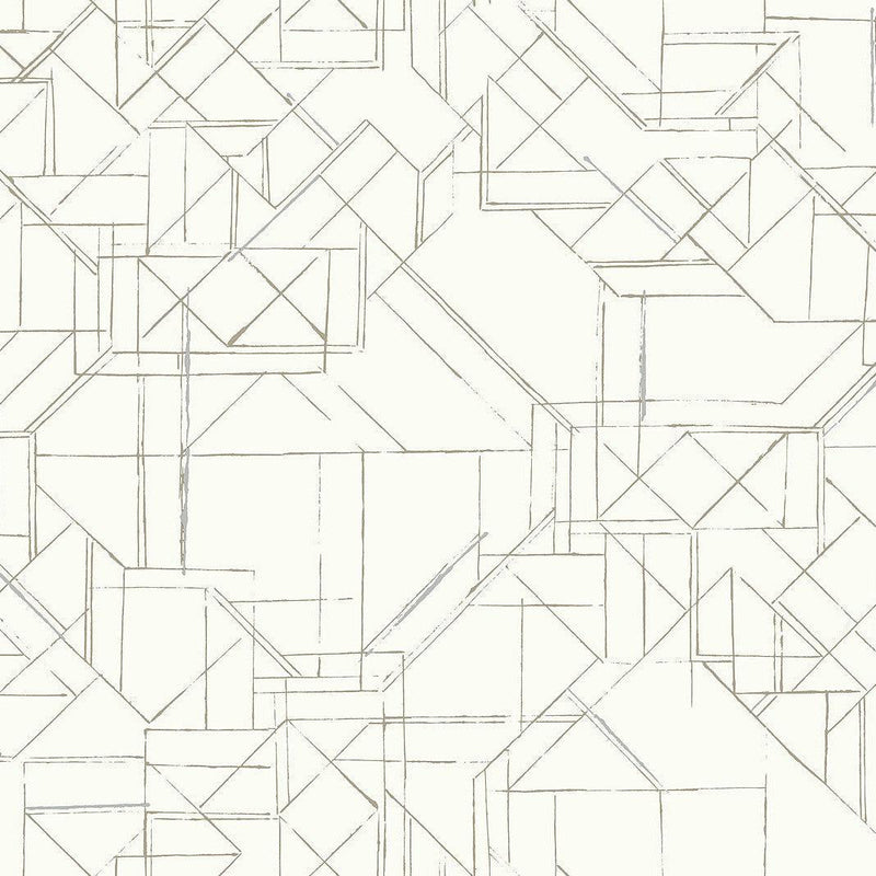 Wallpaper Prism Schematics Peel & Stick Wallpaper Sample // Grey 8 x 10 