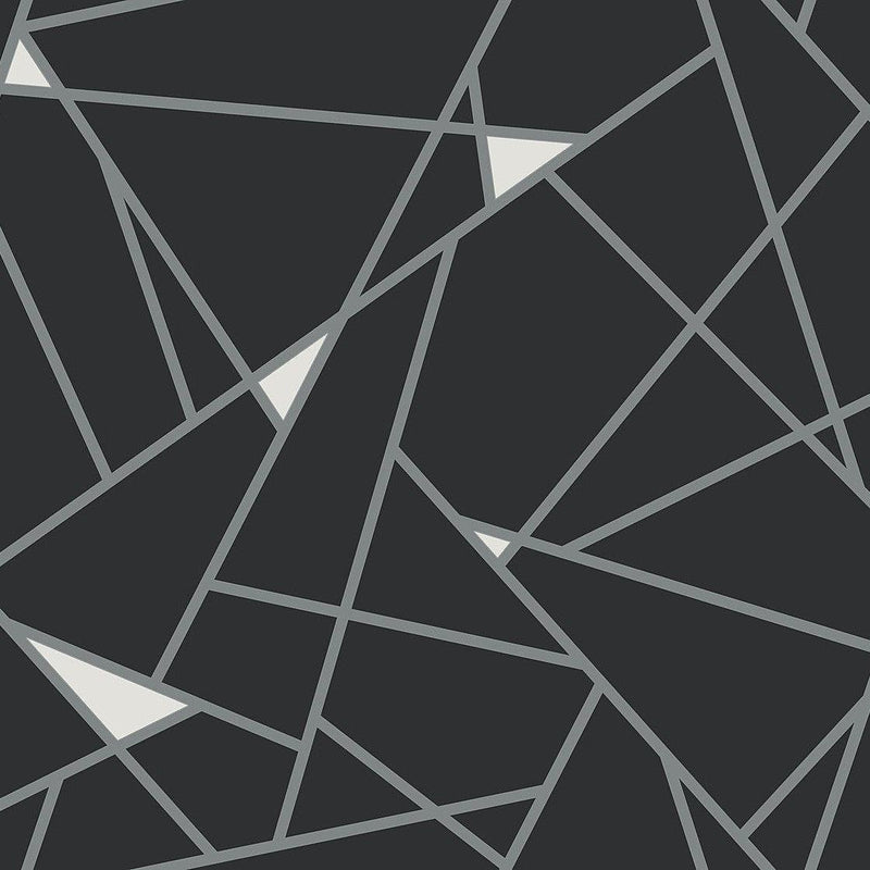 Wallpaper Prismatic Wallpaper Sample // Black & Silver 8 x 10 