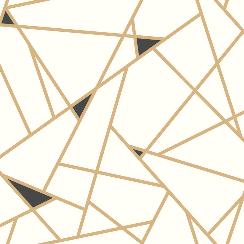 Wallpaper Prismatic Wallpaper Sample // Gold & Black 8 x 10 