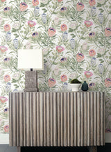 Wallpaper Protea Wallpaper // White & Fuchsia 